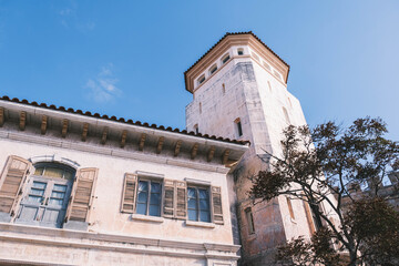 Fototapeta premium ポルトヨーロッパ、ヨーロピアン風な町並みを再現された日本にあるテーマパーク、和歌山、日本