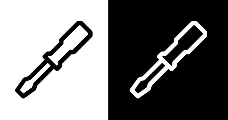 black and white illustration of screwdriver icon
