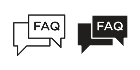 FAQs icons set. Simple set of vector illustrations