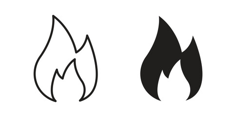 Fire icons set. Simple set of vector illustrations