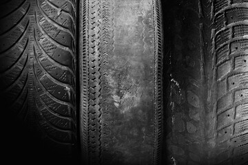 old worn damaged tire