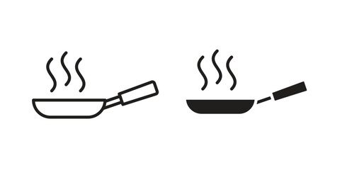 Frying pan icons set. Simple set of vector illustrations