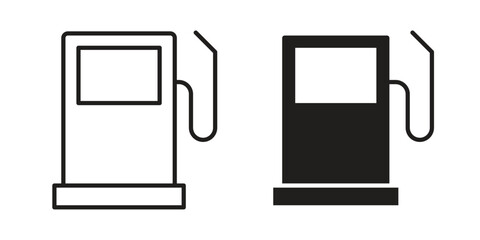 Gas station icons set. Simple set of vector illustrations