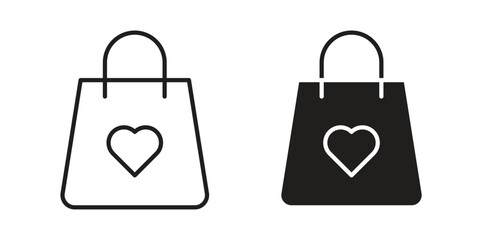 Gift bag icons set. Simple set of vector illustrations