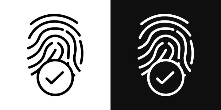 Biometric security icons - editable stroke vector illustration
