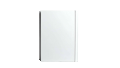 A stark, minimalist depiction of a vertical, rectangular object against a black background. Its surface appears smooth and slightly reflective