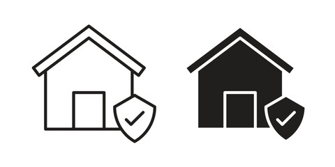 Home insurance icons set. Simple set of vector illustrations