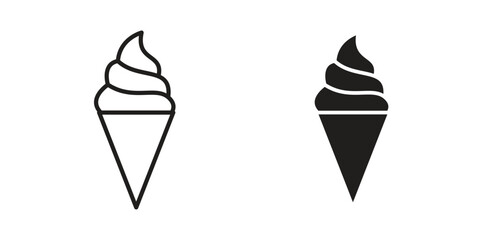 Ice cream cone icons set. Simple set of vector illustrations