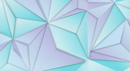 Obraz premium Abstract geometric background featuring pastel cyan and lavender overlapping polygons creating a modern digital texture
