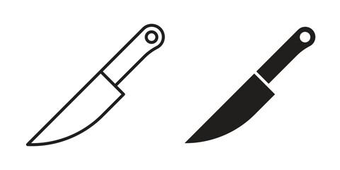 Kitchen knife icons set. Simple set of vector illustrations