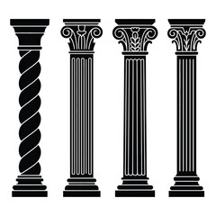 Naklejka premium ancient greek column isolated