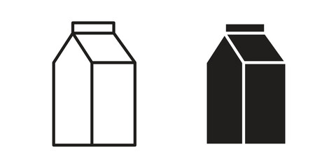Milk carton icons set. Simple set of vector illustrations