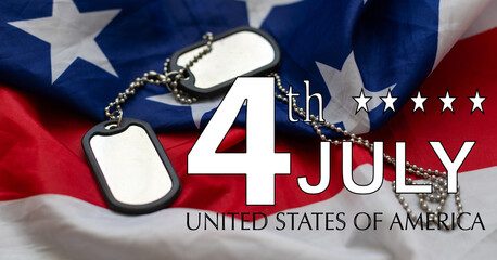 July 4 Independance day Patriotic Symbols USA. National celebration Fourth of July federal holiday...