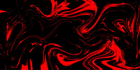  Red colorful marble pattern of the blend of curves. Marbleized bright effect with fluid painting, background for kitchen. Marble Red Alcohol Ink Wavy Liquid Texture blend of curves. 