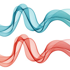 Set of multicolored wave patterns. Decor element. Presentation layout. Abstract waves. Blue, green and red waves. eps 10