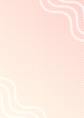 縦の背景　ドットのグラデーションと波線の飾り　ピンク