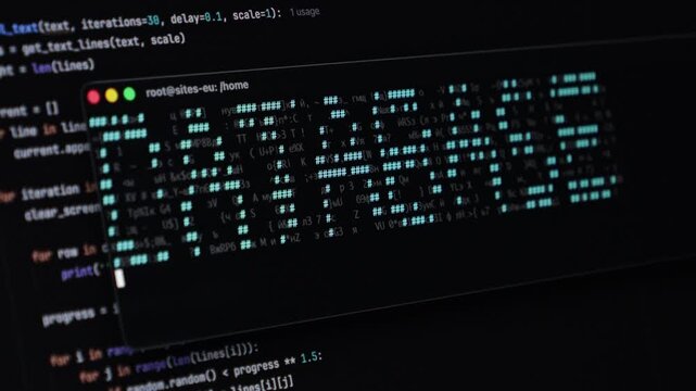 Dark computer terminal screen showing green pixelated DATABASE text on a command-line interface, illustrating essential information technology, programming, and digital security