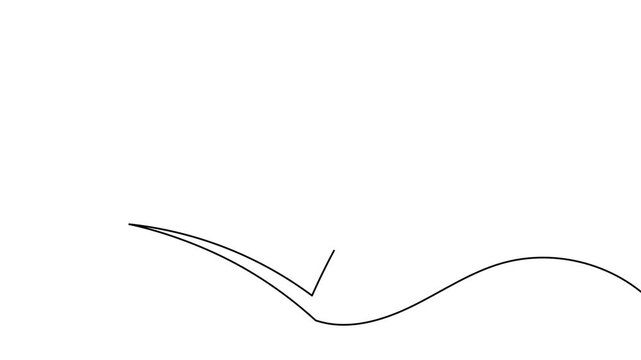 Approval check mark icon continuous one line drawing tick symbol 4k animation video