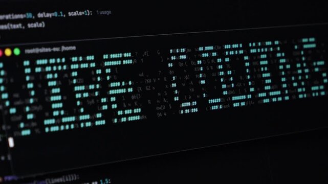 Programming code displays vibrant binary sequence, suggesting digital transformation and innovative VIBE CODING for modern technology. Zoom