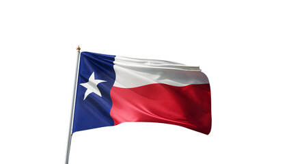 Texas flag 4K flag on transparent background, flag of Texas with no background, waving in the wind, american state flag on a blue sky, tall flagpole, USA, US patriotism © TheFlagCompany