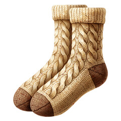 Knitted Winter Socks &ndash; Cozy Wool Cable Knit Design