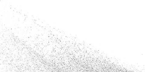 Obraz premium Scattered white particles and dots of varying sizes against a solid black background creating a dynamic abstract effect
