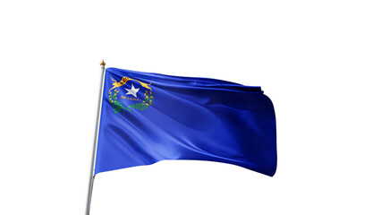 Nevada flag 4K flag on transparent background, flag of Nevada with no background, waving in the wind, american state flag on a blue sky, tall flagpole, USA, US patriotism