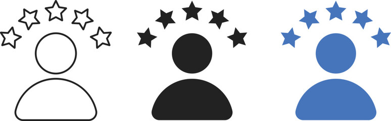 Customer satisfaction icon set.  Feedback and Rating Symbols. User Experience and Review Rating icons collection