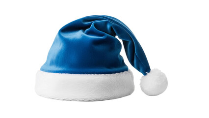 blue cap isolated on white, Christmas New Year's Santa Claus hat on a white isolated background