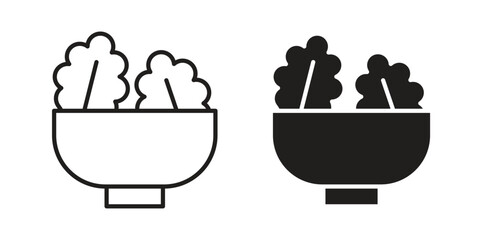 Salad icons set. Simple set of vector illustrations