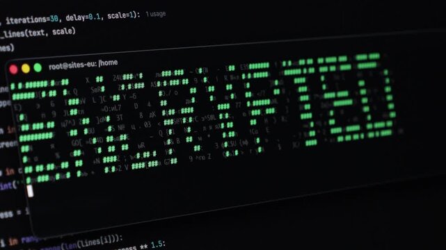 Code snippet displaying nothink message, symbolizing artificial intelligence limitations and encrypted text processing. Zoom