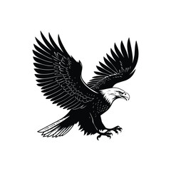 Majestic Eagle Head Vector Bold Black & White Illustration