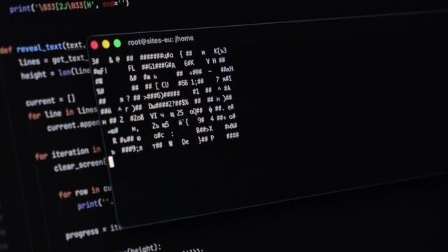 Code snippet displaying progress bar for network security protocol, illustrating secure VPN connection and online privacy measures. Zoom