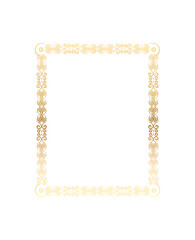Elegant Gold Decorative Border Frame, Luxury Vintage Ornament Design on Black, Classic Floral Pattern Template