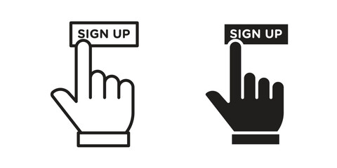 Fototapeta premium Sign up icons set. Simple set of vector illustrations