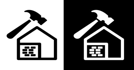 black and white illustration of construction icon