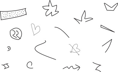 Collection of simple hand drawn doodle icons and symbols