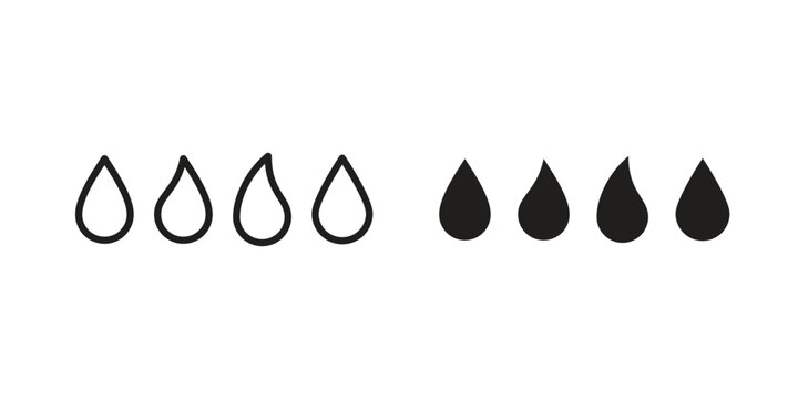 Water drop shape icons set. Simple set of vector illustrations