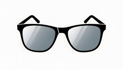 Fototapeta premium Black framed sunglasses with reflective mirrored lenses on white background