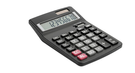 Modern professional digital calculator for business, finance, and mathematical operations, isolated.