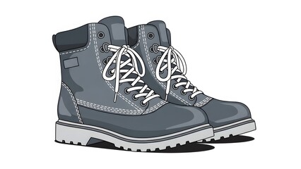Pair of gray work boots