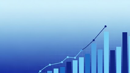 Business growth graph with rising trend line showing financial success and economic progress