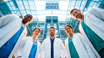 Healthcare Heroes: Diverse Medical Team in Modern Hospital