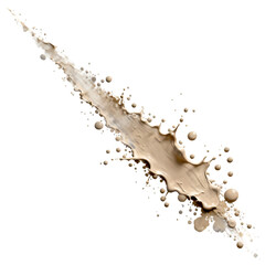 Obraz premium A dynamic splash of beige liquid against a stark black background