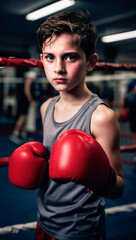 Young Boy Boxer  in Ring