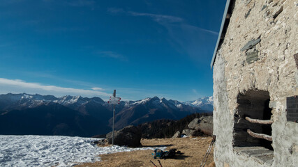 landscape during winter in vigezzo valley, italy