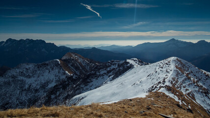 landscape during winter in vigezzo valley, italy