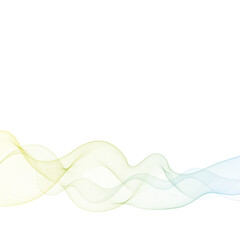 Colorful abstract wave. Yellow and green lines. Vector background. Eps 10