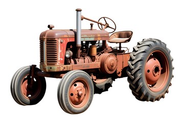 Obraz premium old tractor isolated on white