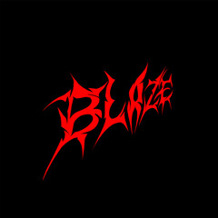 Metal neo-tribal style alphabet design with uppercase letters and symbols on a black background.